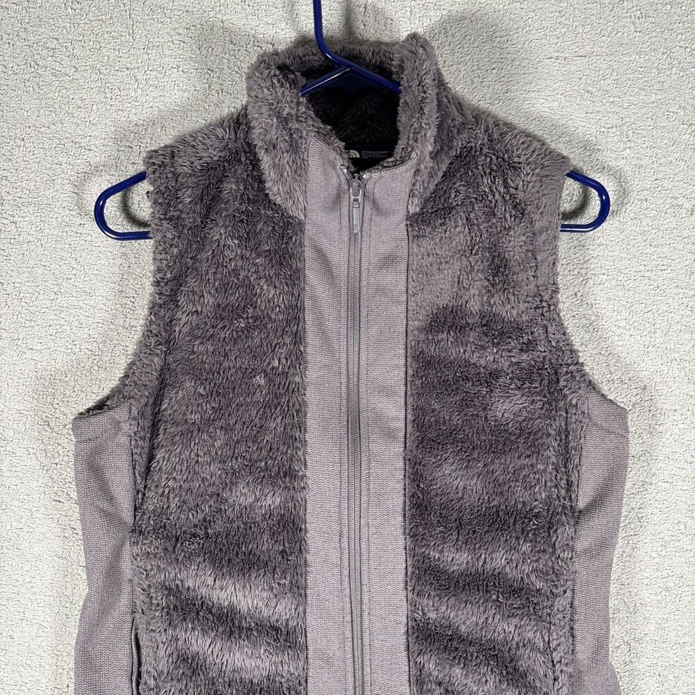 The North‎ Face Furry Fleece Vest Women’s Size S Full Zip Grey Camping Jogging - Picture 2 of 16